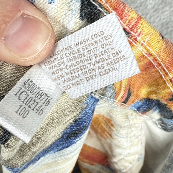 Chico's Southwestern Ikat‎ Print Jacket Womens 3 L Linen Blend Colorful Casual - Picture 11 of 11